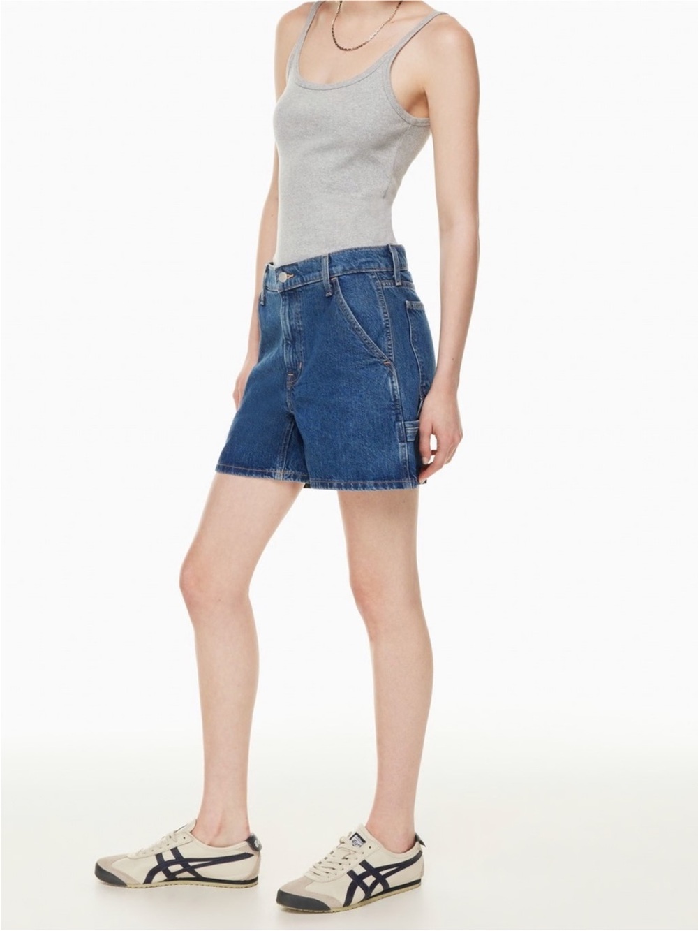 Aritzia Sun-deh dark wash blue denim jorts